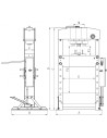 Presa hidraulica de atelier Unicraft WPP 75 E - dimensiuni