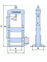 Presa hidraulica de atelier Metallkraft WPP 20 - dimensiuni